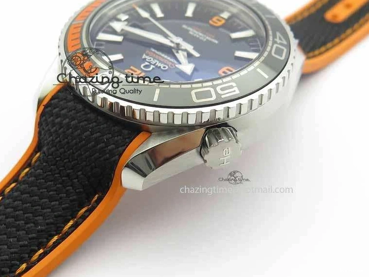 0521 Resilient Planet Ocean 2016 43.5mm SS OM 1:1 Best Edition Black Dial On Black Nylon Strap A 8167